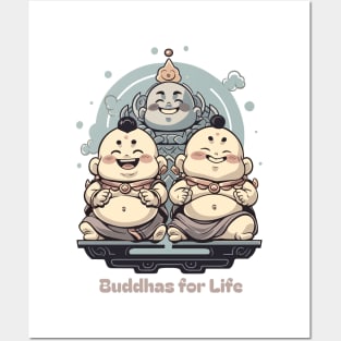 Enlightened Comrades Shirt - Buddhas for Life Tee - Unique Spiritual Brotherhood Apparel - Thoughtful Gift for Brothers Posters and Art